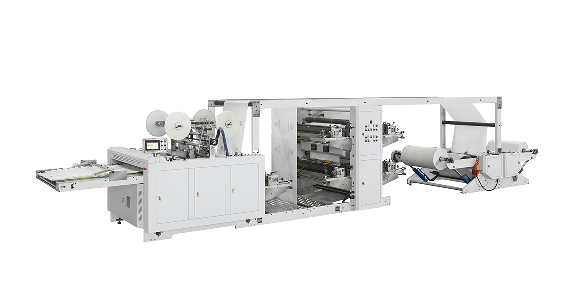 LES-1100+LST-41100（2+2）Automatic Flexo Printing Three-Side Sealing Paper Bag Making Machine