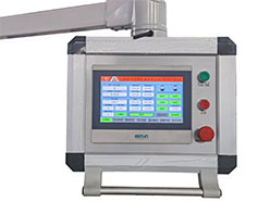 Fully automatic paper bag machine touchscreen interface for bag size adjustment