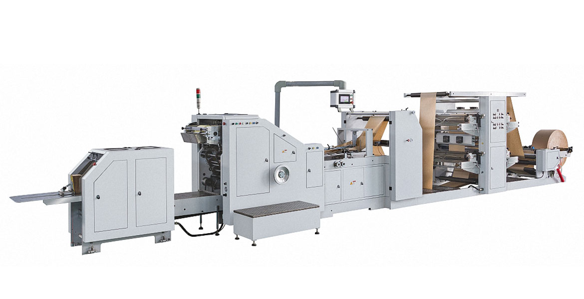 LSB-200+LST-4700 Roll Feeding Square Bottom Paper Bag Making Machine with printing inline