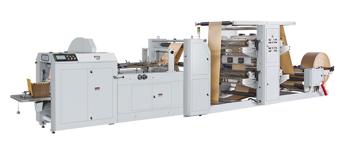 LMD-600+LST-4700R Kraft Paper Bag Making Machine with Printing inline